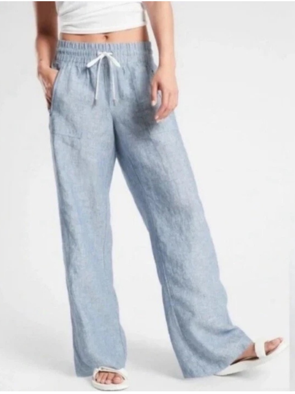 Athleta Cabo Linen Wide Legβ Pant - Size 0